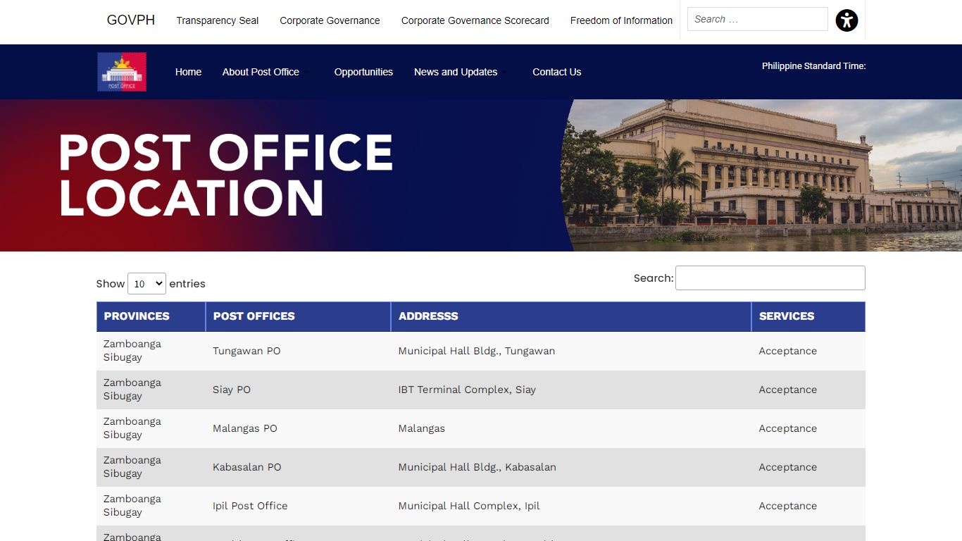 Post Office Locator | Philpost - Philippine Postal Corporation